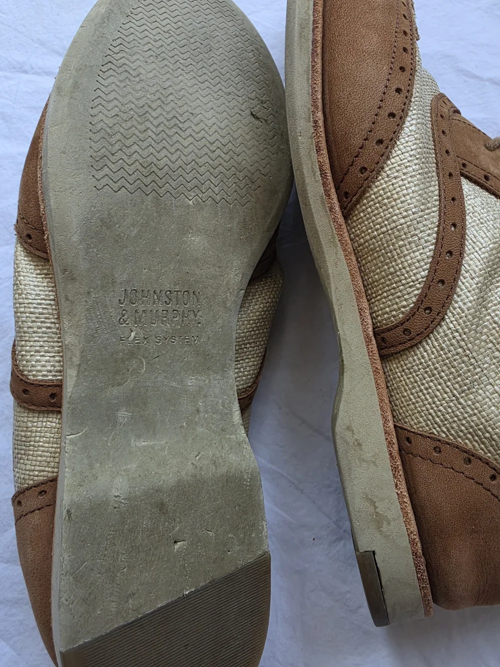 Johnston & Murphy Brown and Cream Wingtip Derby Oxfords